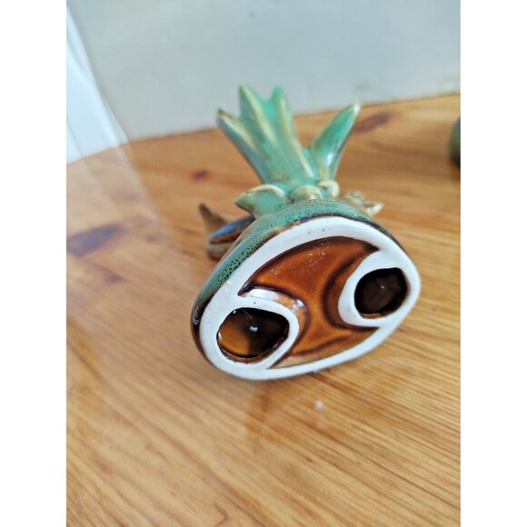 Vintage Ceramic set of two Hand Painted Bird Figurines 4" Tall - Picture 8 of 16